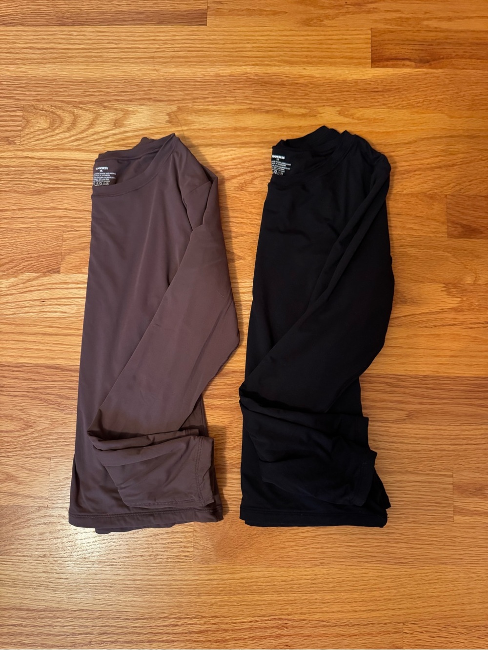 TWO Double Lined Fitted Basic Long Sleeves